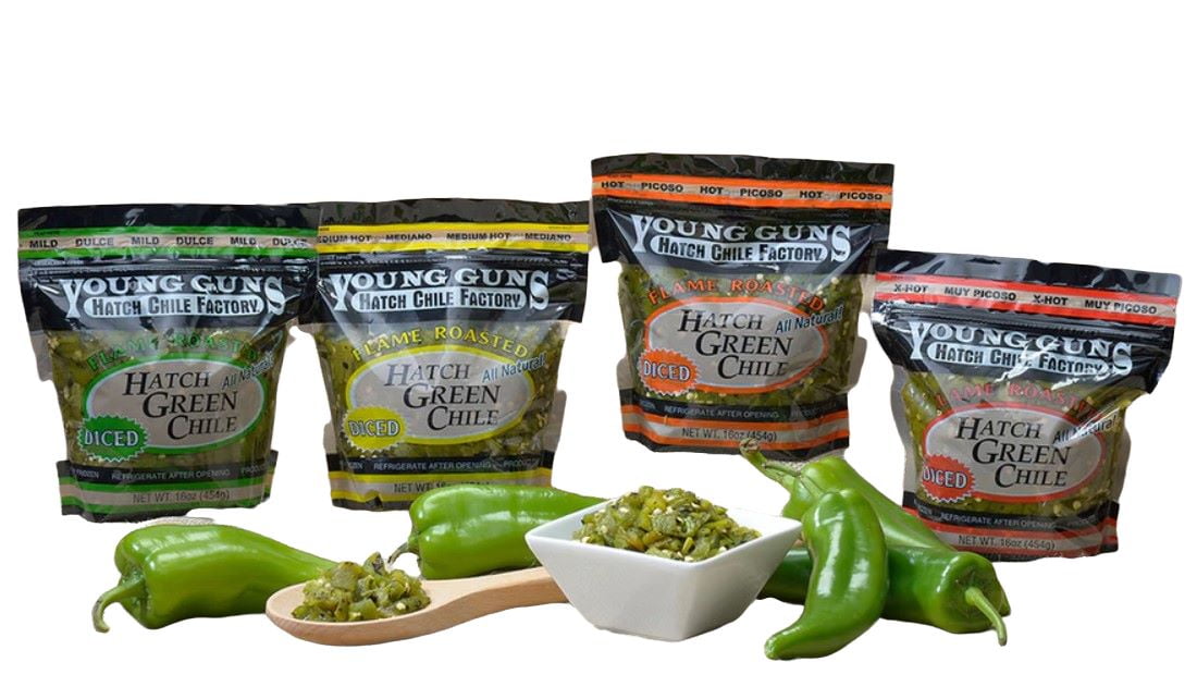 Young Guns Flame Roasted Hatch Green Chile DicedvVariety Frozen (2 Mild