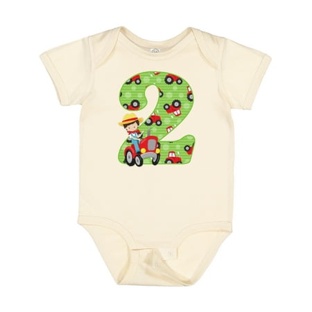 

Inktastic Tractor Boy 2nd Birthday Gift Baby Boy Bodysuit