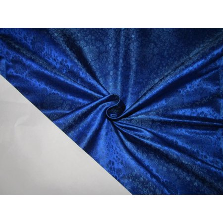 Brocade jacquard fabric royal blue floral color 44" wide BRO861A[3]