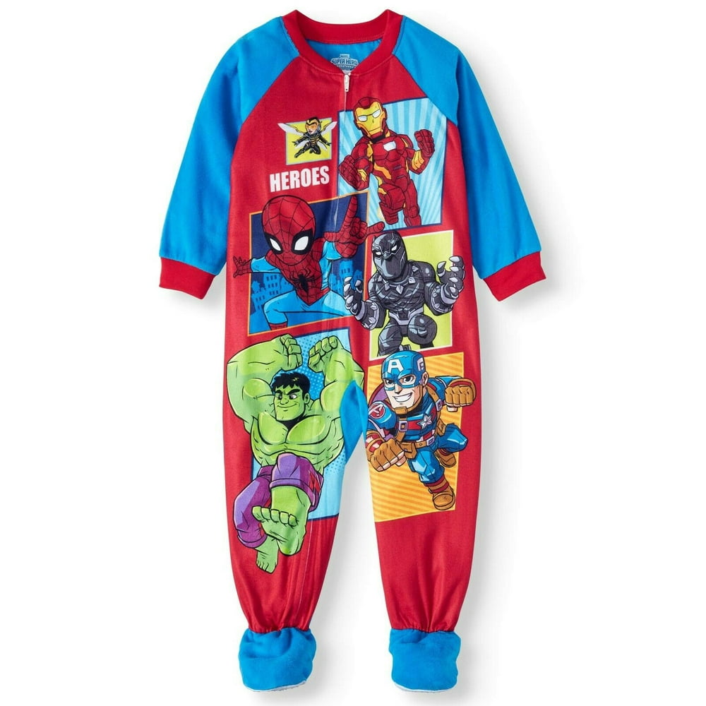 Marvel Super Hero Adventures Footed Sleeper Blanket Pajama Boy Size 5t 