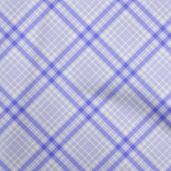 oneOone Silk Tabby Purple Fabric Plaid Craft Projects Decor Fabric Printed By The Yard 42 Inch Wide