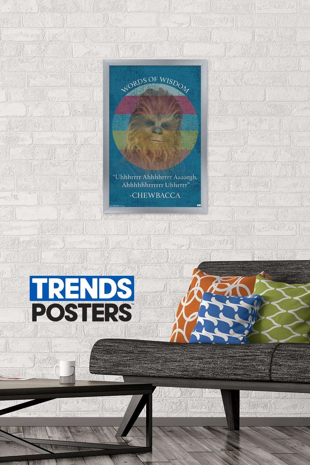 Star Wars: Saga - Chewbacca Quote Wall Poster, 14.725" x 22.375", Framed