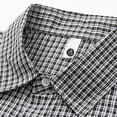thumbnail image 5 of hoksml Men's Gingham Plaid Short Sleeve Button Down Shirt, Chest Pocket Collared Loose Fit Summer Casual Daily Top, 5 of 9