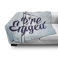 thumbnail image 3 of Engagement Party Soft Flannel Fleece Throw Blanket, We Are Engaged Announcement Words Wedding Ring Celebration, Cozy Plush for Indoor and Outdoor Use, 70" x 90", Sky Blue and Navy Blue, by Ambesonne, 3 of 6