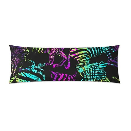 Body Pillow Animal MKHERT Colorful Tropic Animal Zebra Body Pillow Pillowcase Pillow Protector Cushion Cover 20x60 Inch ()