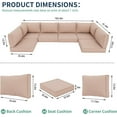 thumbnail image 4 of ELPOSUN Outdoor Cushions for Patio Furniture Replacement, Waterproof Patio Furniture Cushions, Deep Seat Patio Cushions, Patio Seat Cushions for Outdoor Sectional (Beige), 4 of 9