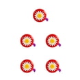 thumbnail image 2 of Transemion Daisy Flower Children Cycling for Handlebars Multi-color Bell Alarming Bike Decor red purple 5Set, 2 of 6