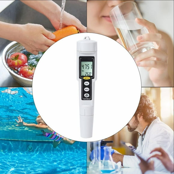Herwey Salt Meter,CT3081 Portable Digital Salinometer Salinity Temperature Humidity Tester Meter for Salt Water Pool,Digital Salinity Meter