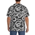 thumbnail image 3 of KLL Snake Print Men's Shirt Short Sleeve Button Down Summer Cuba Beach Shirts- Small, 3 of 5