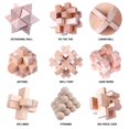 thumbnail image 3 of facefd 9Pcs Wooden Brain Teaser IQ Test Toy Lock Disentanglement Puzzles Toy Interlock Game for Kids Adults, 3 of 6