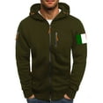 thumbnail image 2 of Txeol Mens Workout Full Zip Hoodie Casual Long Sleeve Athletic Sweatshirts with Multi Pockets Fall Winter Hooded Jackets,Army Green,XXXL, 2 of 3