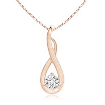 ANGARA Natural Infinity Twist Diamond Pendant in 14K Rose Gold for Women (Size-4.1mm| Color-H| Clarity-SI2) | April Birthstone, Anniversary, Jewelry Gift for Women | Natural Diamond Necklace
