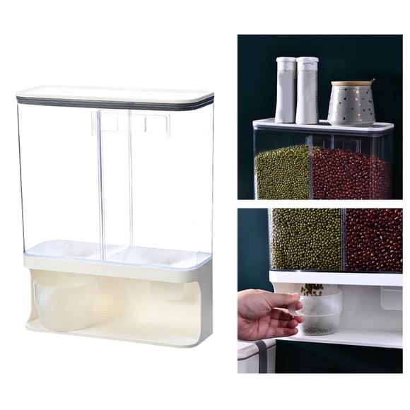 Dispensador de alimentos secos perfecl Cubo de arroz Caja de almacenamiento con múltiples compartimentos 3000 ML