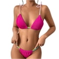 thumbnail image 1 of Jamicy Womens Bathing Suits 2 Piece 2025 New String Ribbed Bikini Sets Brazilian Low Rise Thong Swimsuits for Women Two Piece Bathing Suits, 1 of 7