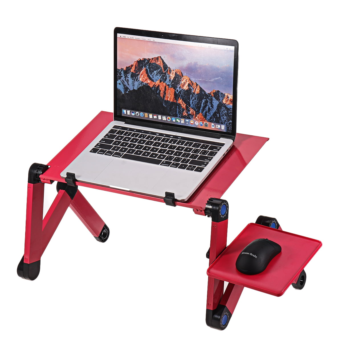 48cm Laptop Table Stand,Portable Laptop Stand for Desk & Bed Adjustable Riser Lap Tray Stand-Up Computer Lapdesks with Mouse Pad Side Compatible MacBook,Notebook & Tablets for Size up to 17 