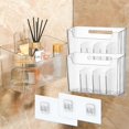 thumbnail image 4 of 2 Pcs Adhesive Mount Cabinet Door Organizer Wall Mounted Bathroom Organizers and Storage Bins Plastic Stackable Shower Caddy Hanging Floating Shelves for Narrow Space, 4 of 7