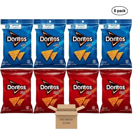 The Snack Store Variety Pack | Doritos Cool Ranch and Nacho Cheese, Pack of 8 (2.5 oz Bags)
