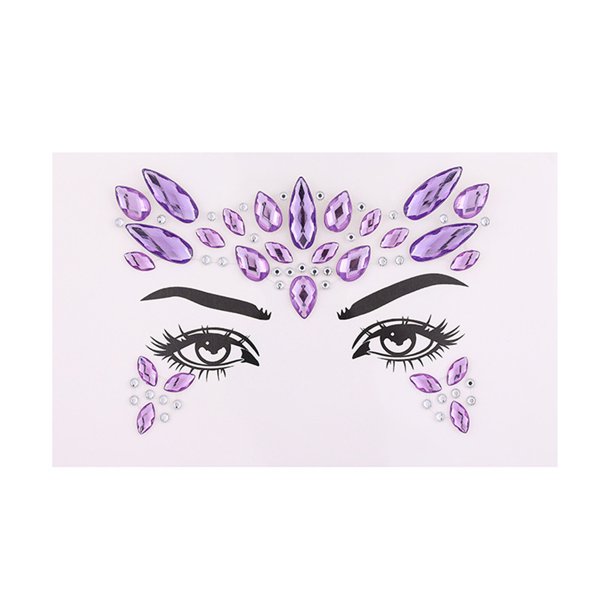 Pegatinas decorativas con cara de diamantes de imitación, pegatinas decorativas de cristal para maquillaje de escenario