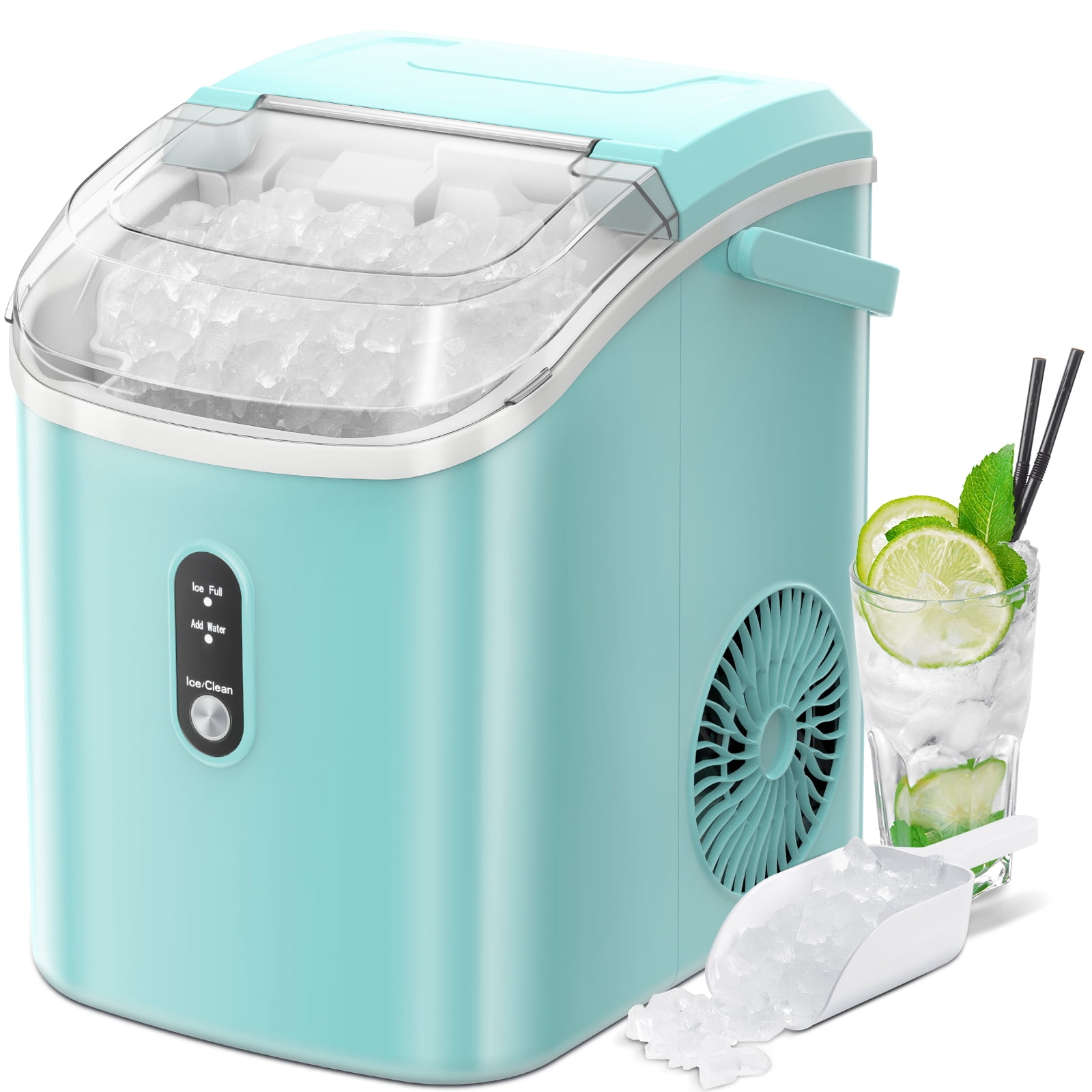 LHRIVER Nugget Ice Maker Countertop, 33lbs/24H with SelfCleaning