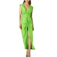 thumbnail image 2 of XiYing Robes pour Femmes Grande Taille, Robe Maxi Sans Dos à Col en V Sans Manches pour Femmes, Design Découpé Longueur au Sol pour Fêtes et Rendez-Vous, Taille Unique,, 2 of 9