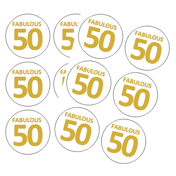 120ct 50th Birthday Stickers