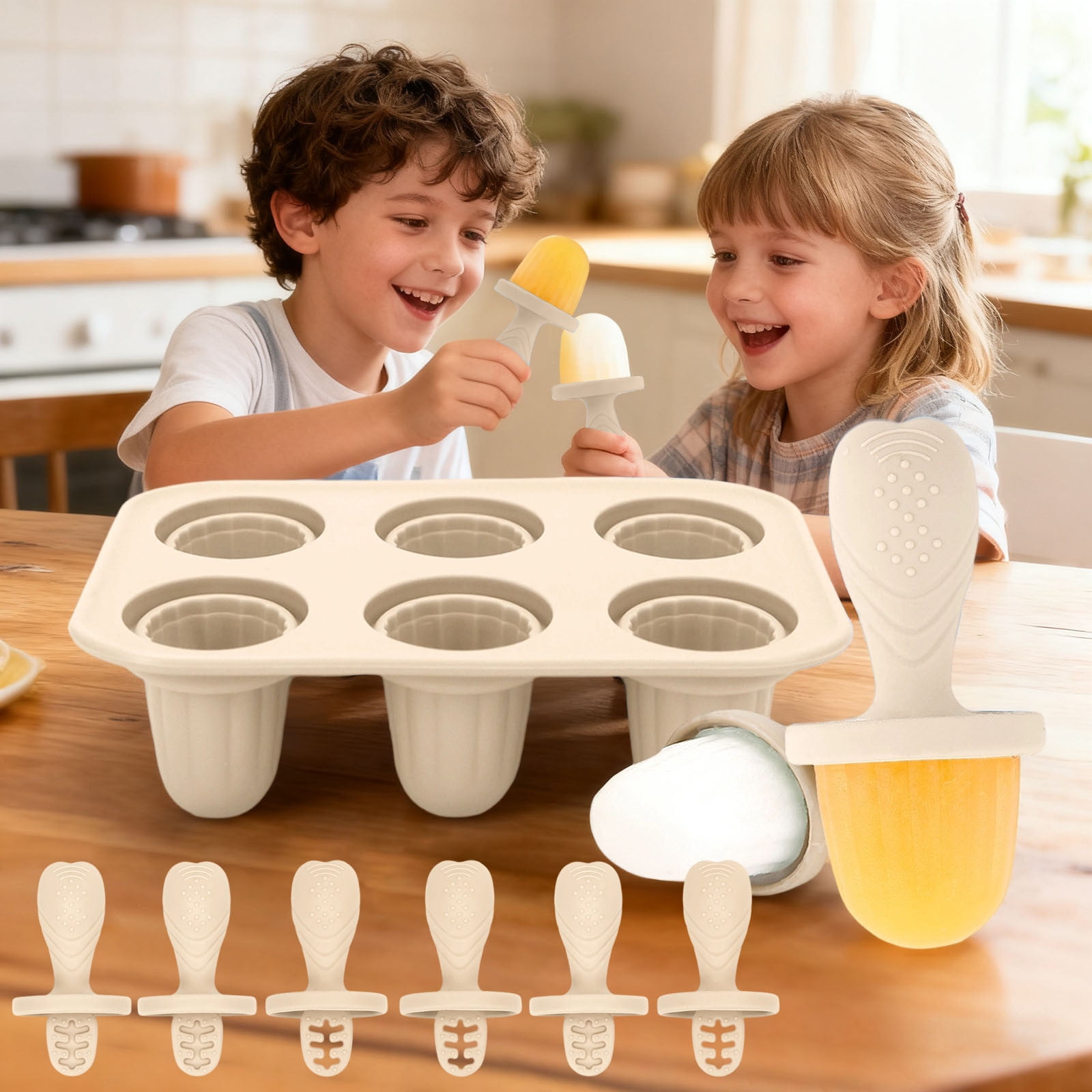 Leatfisat Silicone Molds With Sticks, Mini Molds For Breastmilk Molds For Teething Relief, Frozen Treats Maker Maker Ice Pop Mold For Toddlers Kids