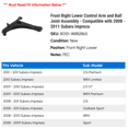 thumbnail image 2 of Front Right Lower Control Arm and Ball Joint Assembly - Compatible with 2008 - 2011 Subaru Impreza 2009 2010, 2 of 2