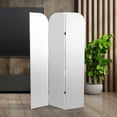 thumbnail image 7 of 6 ft. Modern Arch Velvet Room Divider White 3 Panel, 7 of 7