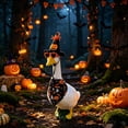 thumbnail image 4 of Nkmbld Halloween Porch Goose Decor for 23" Lawn Cement Plastic Goose Statue Decor, Porch Geese Witch Clothes for Halloween Thanksgiving Garden Yard Decor, 4 of 7