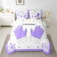 thumbnail image 2 of Castle Fairy Xmas Gloves 7 Pieces Bedding Comforter Set for Child,Winter Snowflakes Full Bedding Set Lightweight,Merry Christmas Fitted Sheet Flat Sheet,Microfiber Bedroom Decor, 2 of 8
