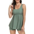thumbnail image 5 of UTSJKR Tankini Swimsuit for Women 2026 Two Piece Bathing Suits Babydoll Peplum Cami Top with Boyshorts Tummy Control Swimwear Army Green L, 5 of 7