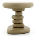 thumbnail image 5 of Kavren Modern Oval Glossy Pedestal End Table, Light Brown, 5 of 13