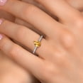 thumbnail image 4 of Gem Stone King 10K White Gold Yellow Citrine and Lab Grown Diamond Engagement Ring for Women | 0.93 Cttw | Pear Shape 8X5MM | Gemstone November Birthstone | Size 8, 4 of 6