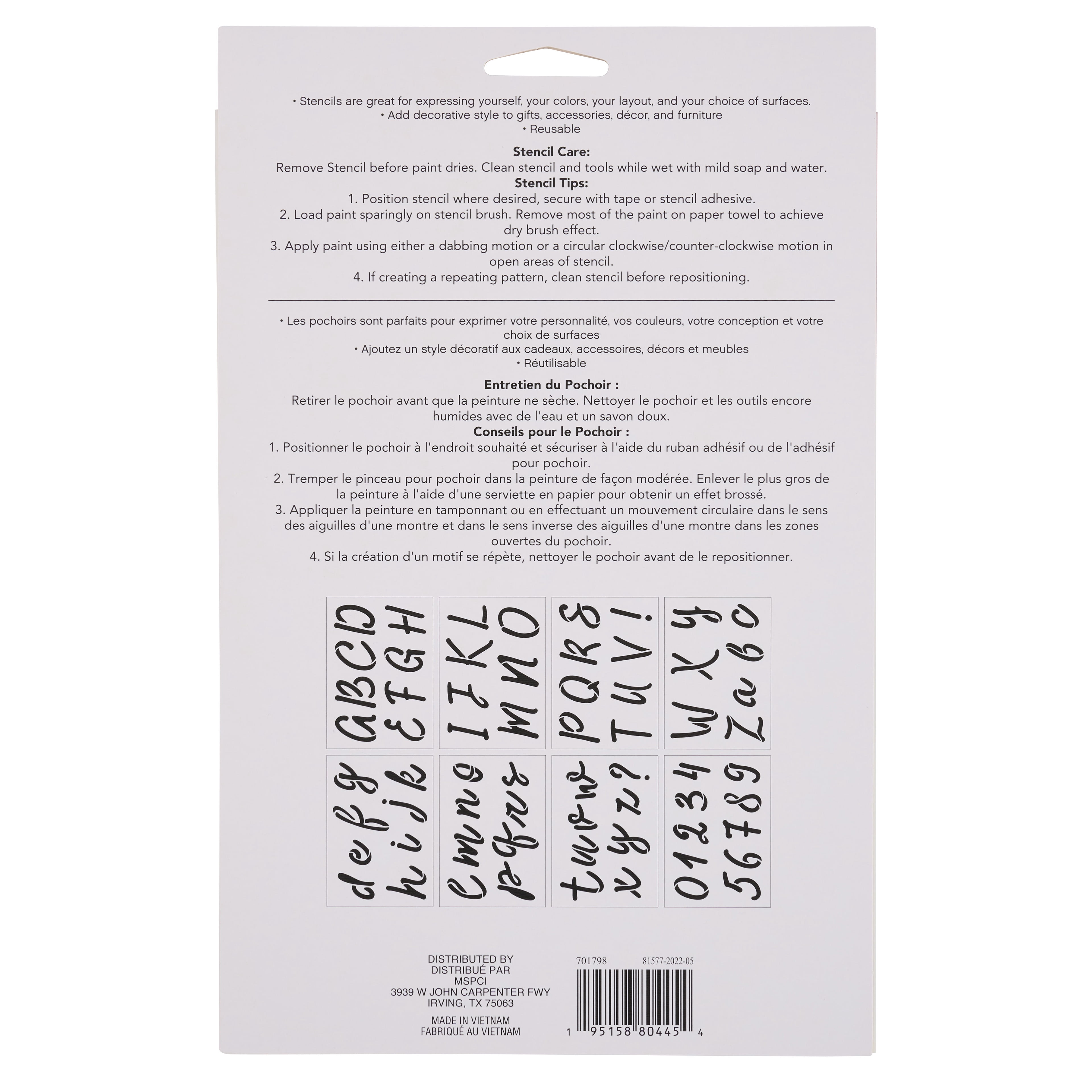Craft Smart 2.5" Round Script Alphabet Stencils - Reusable Plastic Stencil Sheets with 64 Elegant Letter Designs per Pack, Ideal for DIY Crafts & Decor, 6 Pack