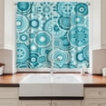 thumbnail image 2 of Ambesonne Aqua Kitchen Curtains, Mandala Round, 55"x39", Turquoise Teal White, 2 of 3