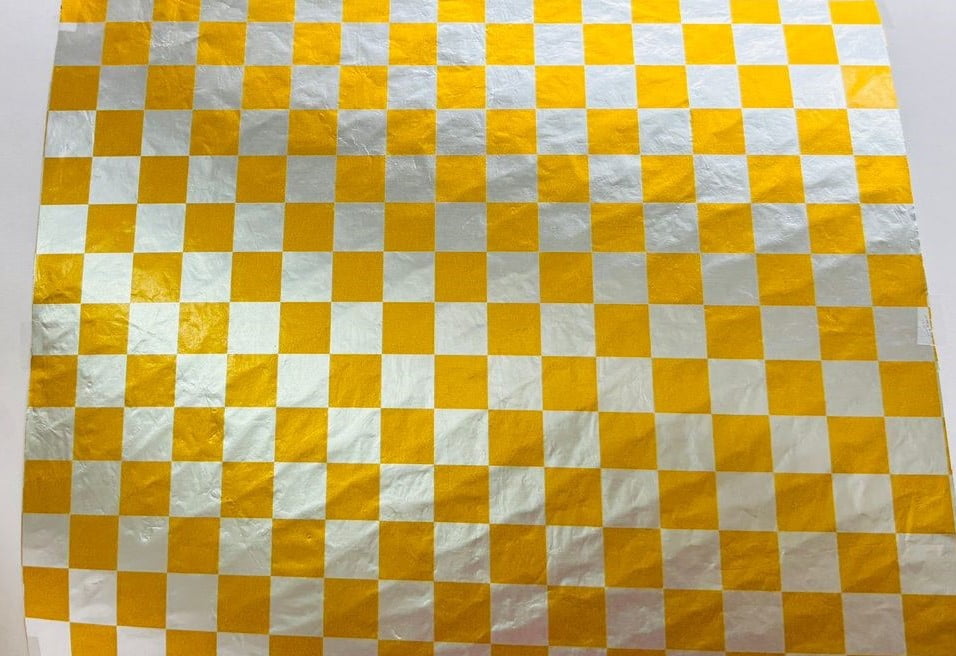 Insulated Cushion Foil Sandwich Wrap 10.5" x 13", Gold Check Print, 1,000 pack