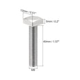 thumbnail image 2 of Square Head Bolt, 5 Pack M8x40mm 304 Stainless Steel Grade C Square Screws, 2 of 5