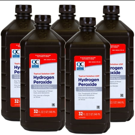 Quality Choice 3% USP Hydrogen Peroxide First Aid Antiseptic 32, FL OZ - 5 Pack