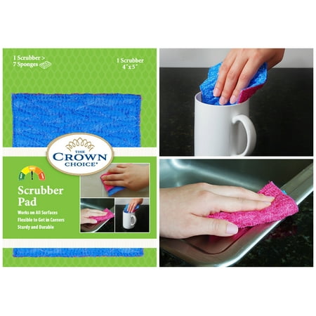 ODOR FREE Scrubbing Pad for Dishwashing and Cleaning | Strong & Scratch Free Scrubber | VERY Durable and Tough Scrub Sponge | No Mildew Smell from Sponges, Dishcloth, Cotton Rags, Wash (Best Way To Remove Mildew Smell From Clothes)