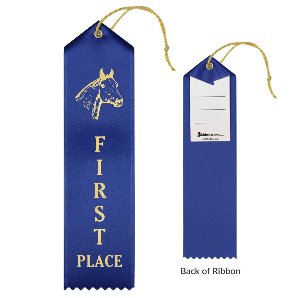 RibbonsNow Horse Show Ribbons 1st - 6th Place - 300 Total Ribbons - 50 Each Place with Card & String