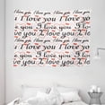 thumbnail image 1 of I Love You Tapestry, Beauty of Love Style Typography Birthday Forever Never Let Me Go Print, Wall Hanging for Bedroom Living Room Dorm Decor, 80W X 60L Inches, Red Black White, by Ambesonne, 1 of 2