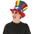 thumbnail image 3 of Patriotic Rainbow Uncle Sam Velvet Adult Costume Hat, 3 of 5