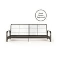 Mainstays Metal Arm Futon, Black Metal Frame with Black Mattress
