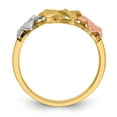 thumbnail image 2 of 14k Tri-color Plumeria Ring, 2 of 3