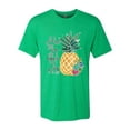 thumbnail image 2 of Wild Bobby, Pineapple Stand Tall Wear Crown And Stay Sweet Inside Arty Inspirational Pop Culture Mens Premium Tri Blend T-Shirt, Envy, Small, 2 of 3