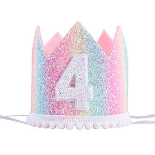 Baby 4th Birthday Rainbow Hat Pastel