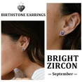 thumbnail image 4 of Beautlace Rose Heart Birthstone Earrings,September Birthstone Rose Flower Heart Earrings Studs 925 Sterling Silver Jewelry Gifts for Women, 4 of 12