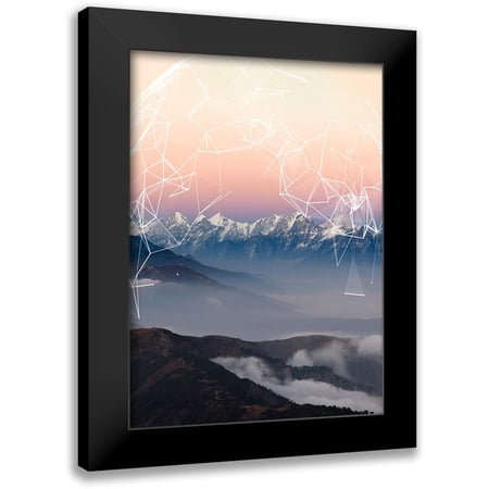 GeoMania 11x14 Black Modern Framed Museum Art Print Titled - Geo Mountain
