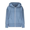 thumbnail image 4 of YUGYXL Women's 2025 Zip Up Y2K Hoodies Casual Long Sleeve Sweatshirts Fall Spring Track Jackets with Pockets Blue M, 4 of 6