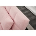 thumbnail image 4 of Jopath Futon Sofa Single Sofa Convertible Single Sofa Bed Futon With Gold Metal Legs Teddy Fabric 3 Position Backrest For Living Room & Guest Room (Pink), 4 of 7